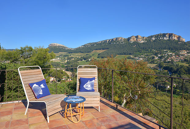 La chambre marine - Terrasse vue panoramique sur la baie de Cassis